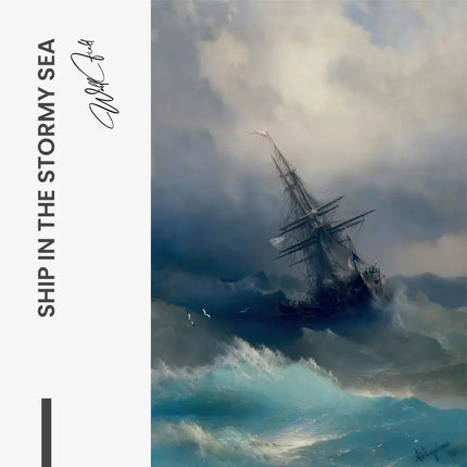 Ship in the Stormy Sea – Glass