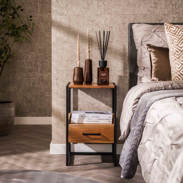 Nightstand 1L XS niche  Solid Natural Acacia