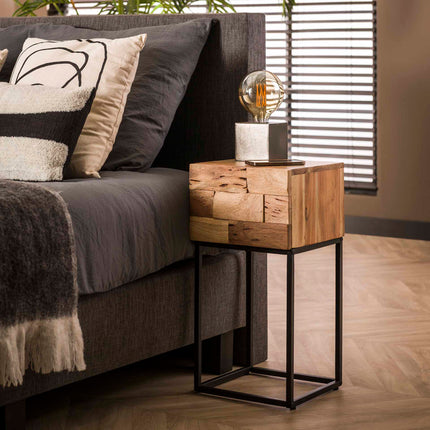 Nightstand XS mill  Solid Sandblasted Acacia