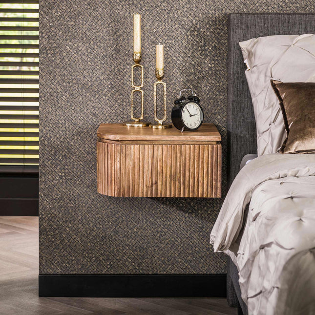 Nightstand set/2 wave L+R afgerond / Solid Mango (Sand Color)