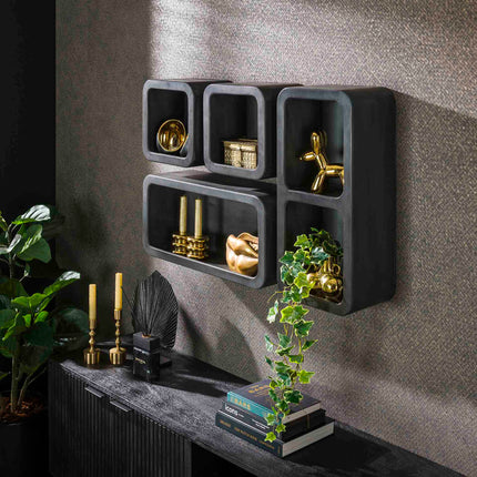 Wall Cabinet set/4 dark clay / Gray
