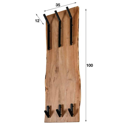 Double Coat Rack Kapstok Short Wood (2x3 haken)