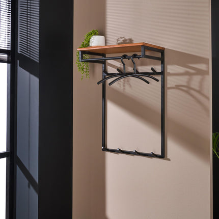 Coat Rack custom hoog 2x4 haken  Solid Natural Acacia