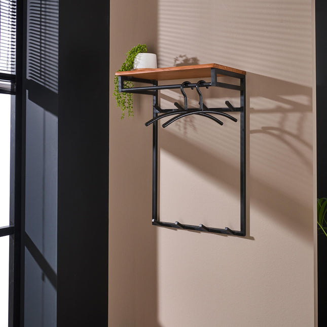 Coat Rack custom hoog 2x4 haken  Solid Natural Acacia