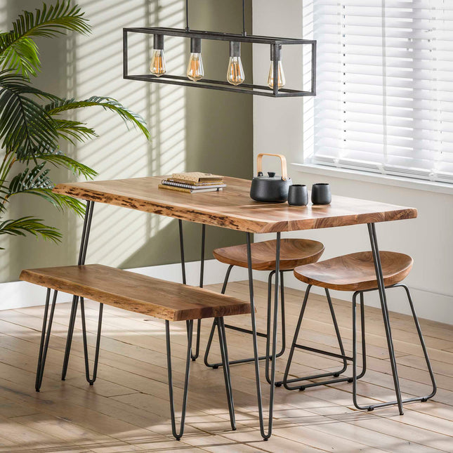 Dining Bench edge 100 / Solid Natural Acacia