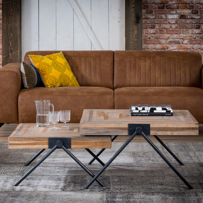 Coffee Table Teca balance 80x80 / Weathered Teak