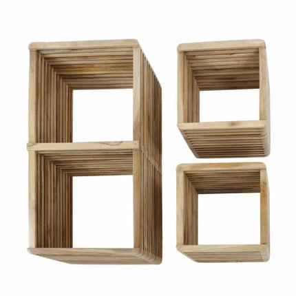 Wall Cabinet set/3 rib / Weathered Teak