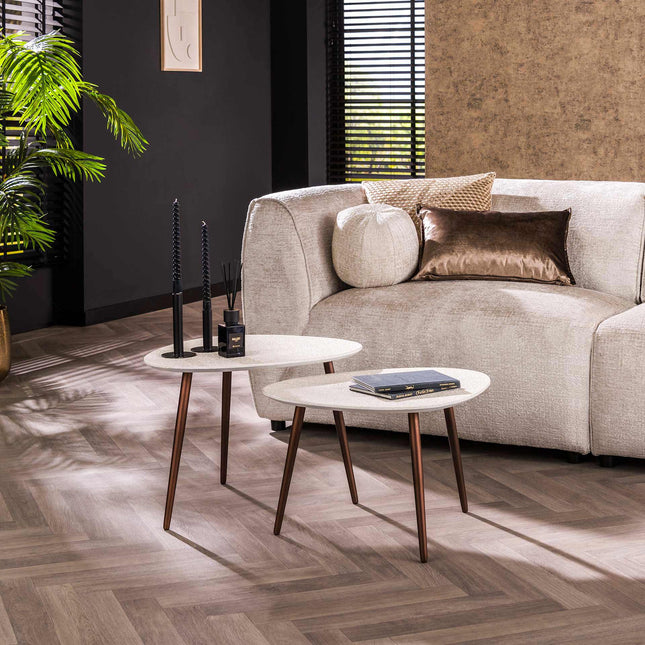 Coffee Table set/2 driehoekig stone / Marble Composite