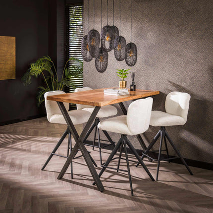Bar Table 140 Kruispoot / Solid Natural Acacia