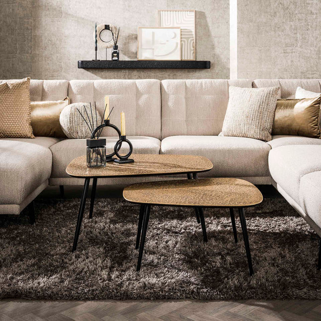 Coffee Table set/2 XXL metallic / Antique Bronze