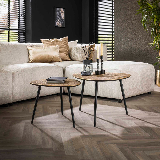 Coffee Table set/2 driehoekig metallic / Antique Bronze