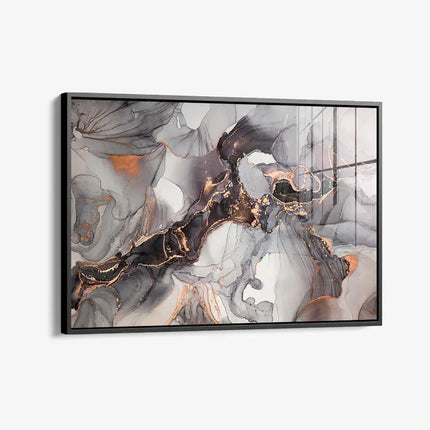 Grey & Gold Abstract Marble – Glass