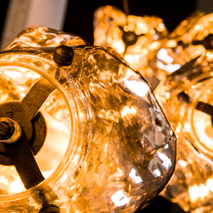Pendant Lamp 5L rock getrapt  Chromed Glass