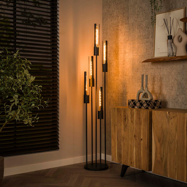 Floor Lamp 5L getrapt tube / Arctic Black