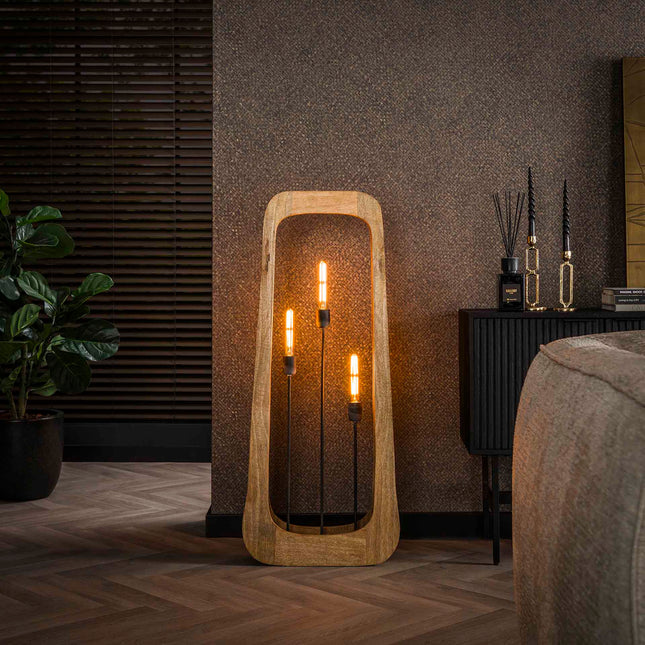 Floor Lamp 3L bray / Solid Natural Mango