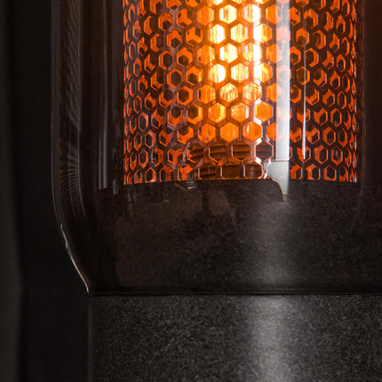 Table Lamp smoke glas-geperforeerd staal  Arctic Black