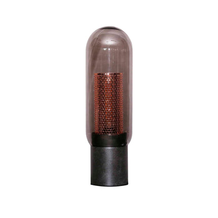 Table Lamp smoke glas-geperforeerd staal  Arctic Black