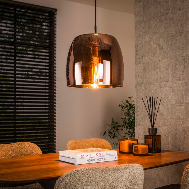 Pendant Lamp 1L drift glass  Copper-Colored Glass