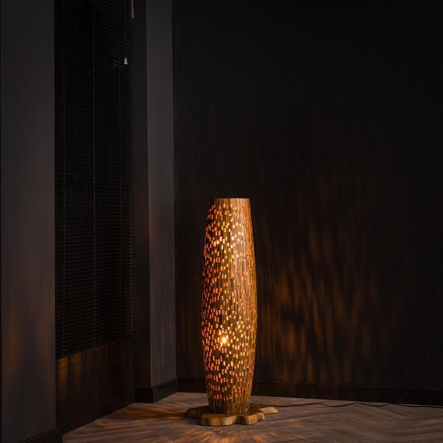 Floor Lamp S bars / Solid Recycled Teak