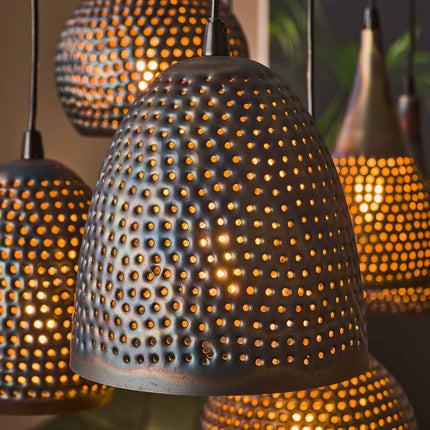 Pendant Lamp 4+3 punch mix / Black Brown