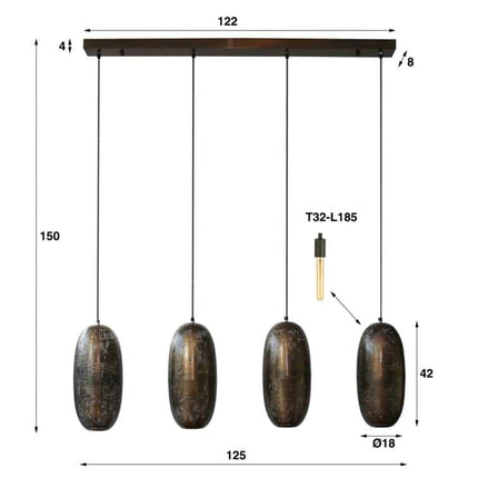 Pendant Lamp 4L cosmic / Antique Bronze