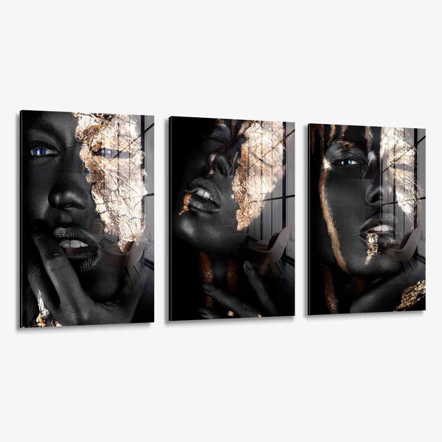 Bundle: Golden Faces (3x) – Glass