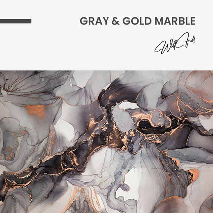 "Grey & Gold Abstract Marble"