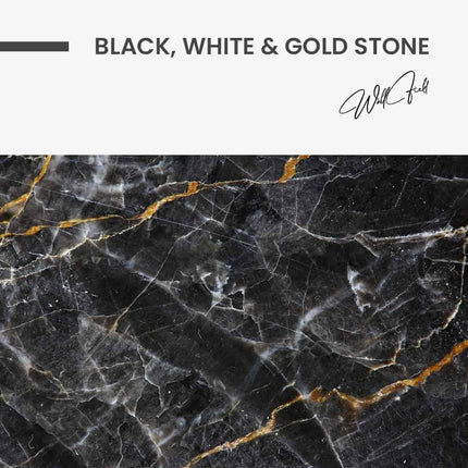 Black, White & Gold Stone – Glass