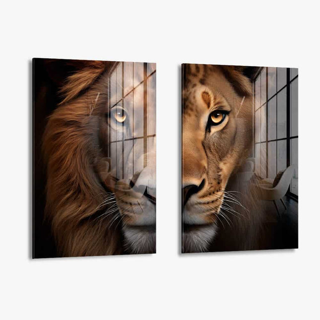 Bundle: "Lion & Lioness Color II" (2x) – Glass