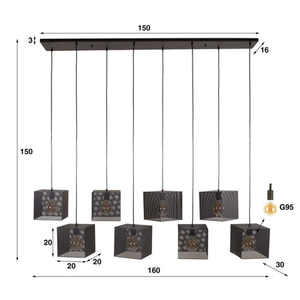 Pendant Lamp 8L block mesh