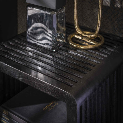 Nightstand XS hangend rib / Black Teak