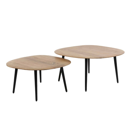 Coffee Table set/2 rock organisch / Solid Acacia