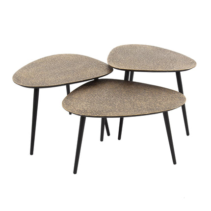 Coffee Table set/3 driehoekig metallic / Antique Bronze