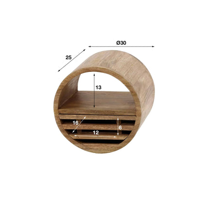 Wall Cabinet 1L tweak Ø30 / Solid Mango (Sand Color)