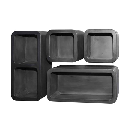 Wall Cabinet set/4 dark clay / Gray