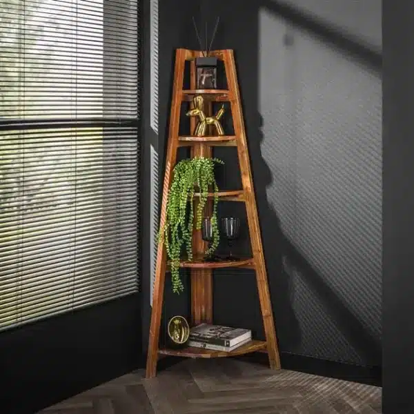 Hoekrek angle / Massief acacia zandkleur