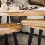Coffee Table set/3 organisch / Solid Natural Acacia - Image 3