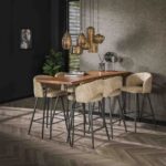 Bar Table Edge 180 / Solid Natural Acacia