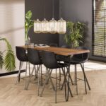 Bar Table Edge 180 / Solid Natural Acacia - Image 2