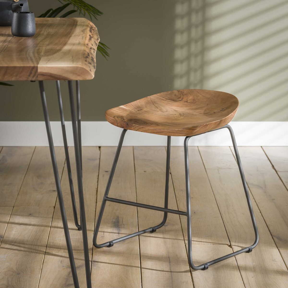 Stool hout ergo. VPE2 / Solid Natural Acacia - Image 1