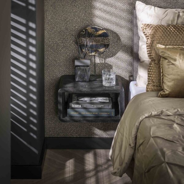 Nightstand hangend rib / Black Teak