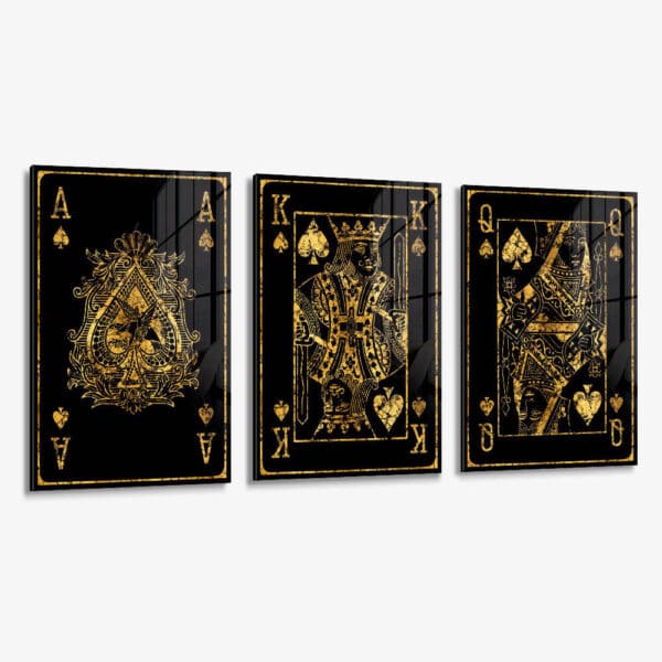 Lot: "Golden Cards" (3x) – Glass