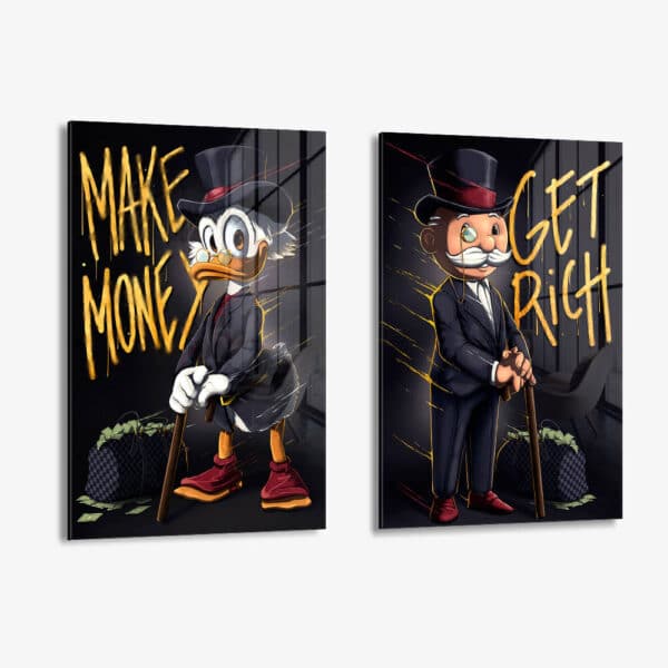 Lot: "Wealthy Figures" (2x) – Glass