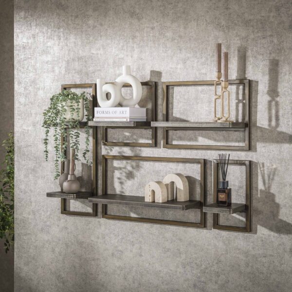 Wandschap set/5 Ferro / Brons antiek