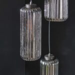Pendant Lamp 5L getrapt cilinder rib smoke / Arctic Black - Image 4