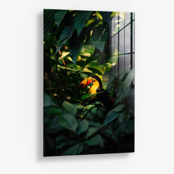Tucan between the Leaves – Glass