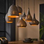 Pendant Lamp 4+3 punch mix / Black Brown