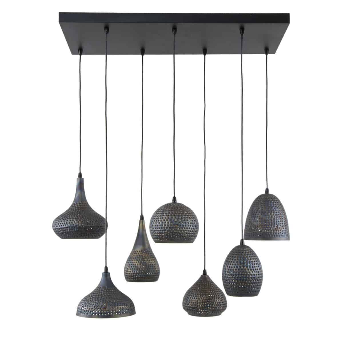 Pendant Lamp 4+3 punch mix / Black Brown - Image 5