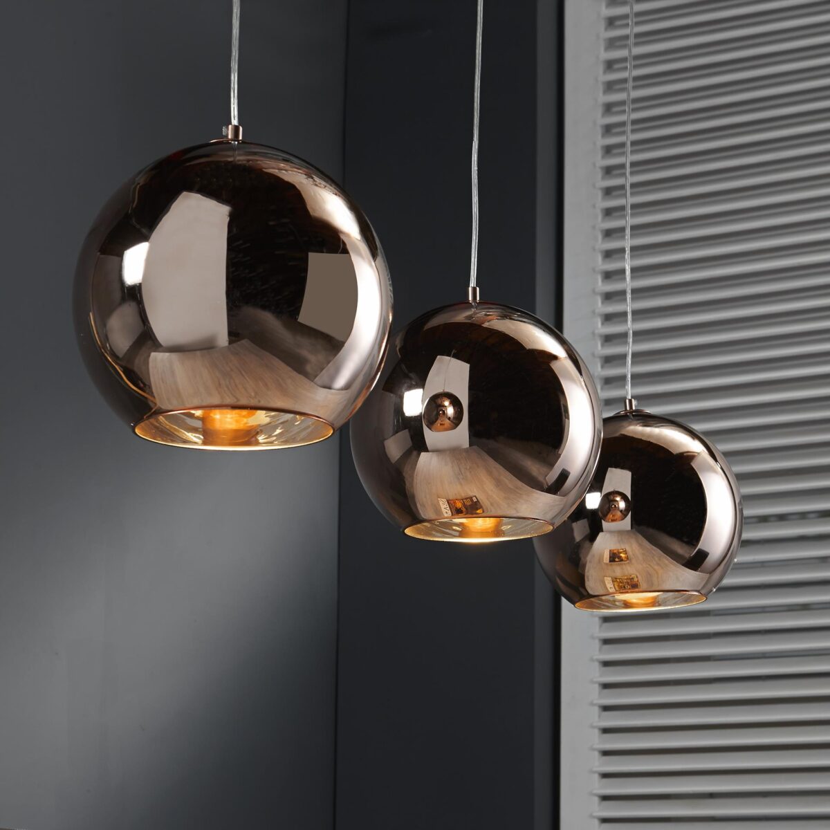 Pendant Lamp 3L globe / Copper - Image 4