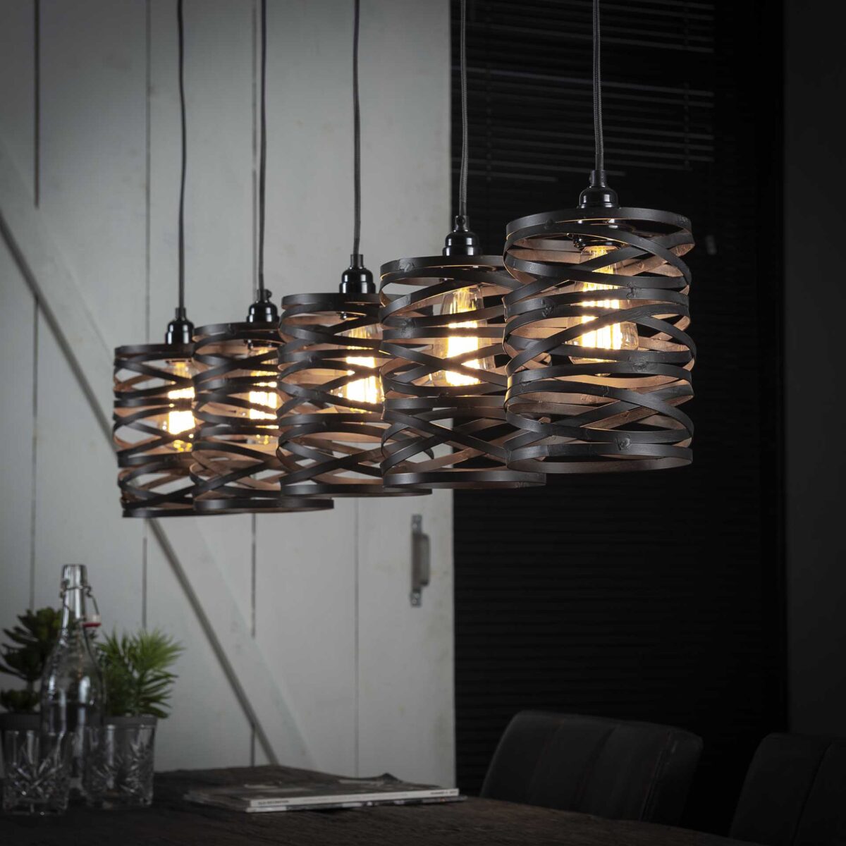 Pendant Lamp 5x ø17 spindle / Slate Grey - Image 1
